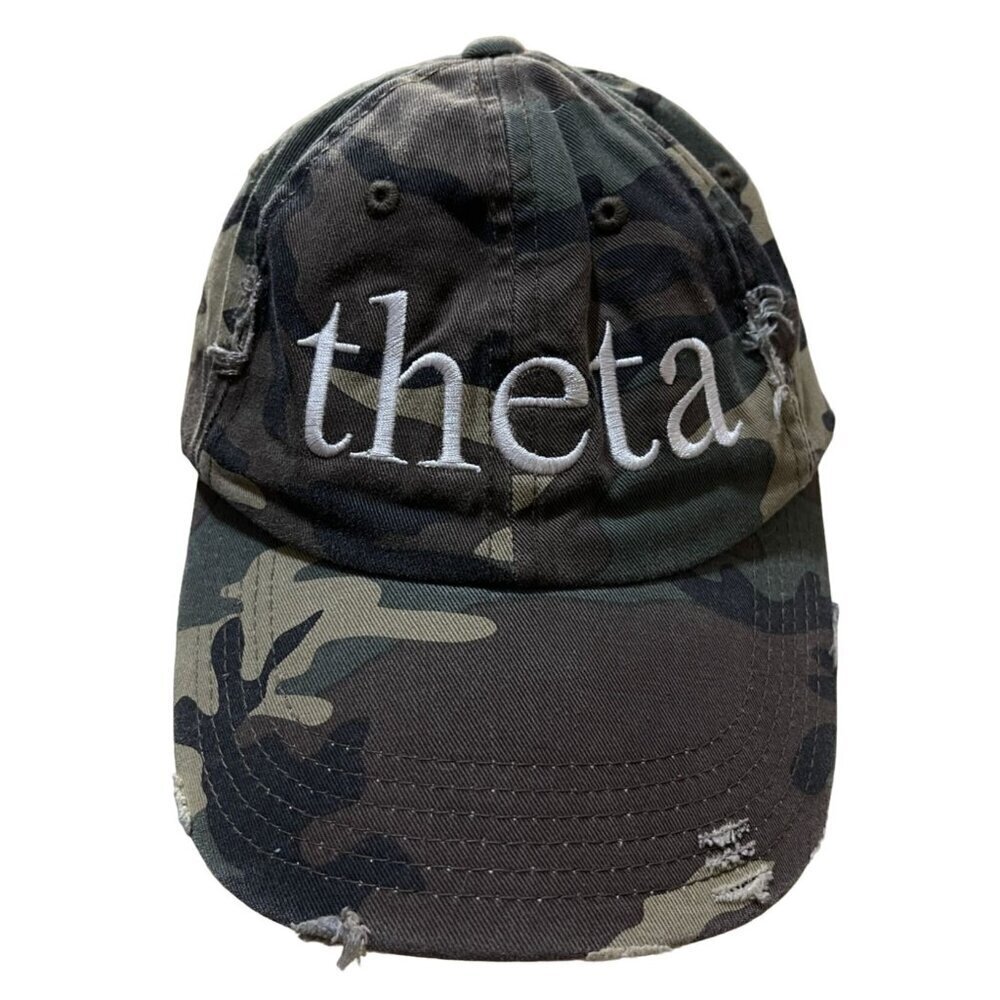 District "Theta" Ball Cap Camo Green Brown Adjustable Cotton One Size